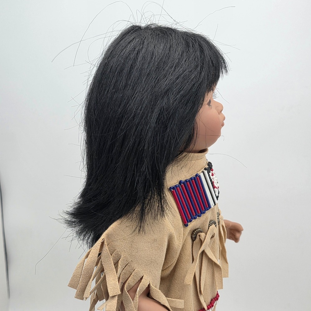 Vtg Hamilton‎ Collection Native American Doll Little Cloud 15" Tan Beaded Fringe - Picture 12 of 16